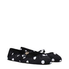 Dolce & Gabbana Black Fabric Ballet Flats