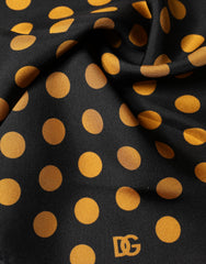 Dolce & Gabbana Black Polka Dot Square Handkerchief Scarf