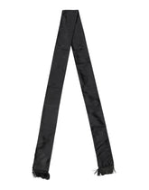 Dolce & Gabbana Black Silk Fringes Neck Wrap Foulard Scarf
