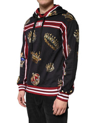 Dolce & Gabbana Black King Crown Hooded Sweatshirt Sweater