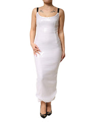 Dolce & Gabbana White Polyester Sleeveless Sheath Dress