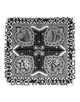 Dolce & Gabbana Black Bandana Print Silk Neck Foulard Scarf