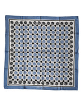 Dolce & Gabbana Blue Dotted Silk Square Foulard 66cm Scarf