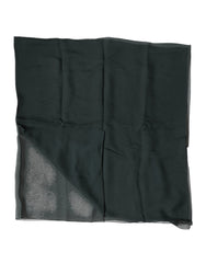 Dolce & Gabbana Dark Green Silk Neck Wrap Foulard Scarf
