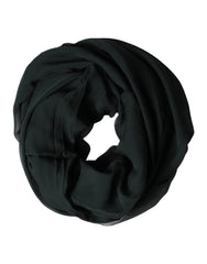 Dolce & Gabbana Dark Green Stole Silk Neck Wrap Shawl Scarf