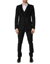 Dolce & Gabbana Black Wool Single Breasted 3 Piece Men Suit