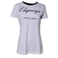 Dolce & Gabbana White Eleganza Cotton Crew Neck Tee T-shirt