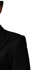 Dolce & Gabbana Black Cotton Double Breasted 2 Button Blazer