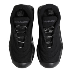Dolce & Gabbana Black Slip On Low Top Wave Sneakers Shoes
