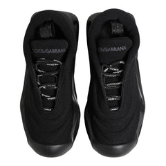 Dolce & Gabbana Black Slip On Low Top Wave Sneakers Shoes
