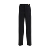 Versace Black Fleece Wool Dress Pants