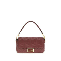 Fendi Bordeaux Calf Leather Bos Taurus Shoulder Bag