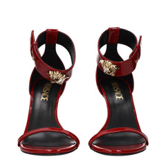Versace Red Leather Stiletto Heel Sandals