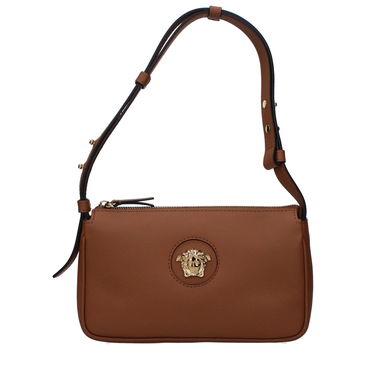 Versace Brown Leather Shoulder Bag