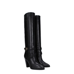 Celine Black Leather High Heel Boots