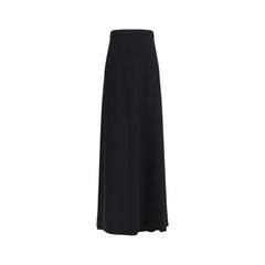 Valentino Black Silk Long Skirt