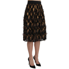 Dolce & Gabbana Bicolor Silk Midi Skirt