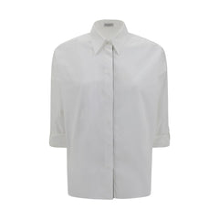 Brunello Cucinelli White Cotton Dress Shirt