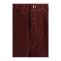 Fendi Bordeaux Cotton Casual Pants