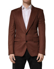 Dolce & Gabbana Brown Cashmere Single Breasted Jacket Blazer