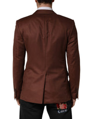 Dolce & Gabbana Brown Cashmere Single Breasted Jacket Blazer