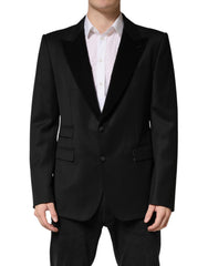 Dolce & Gabbana Black Wool Single Breasted Jacket Blazer