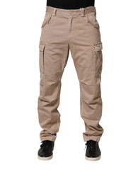 Dolce & Gabbana Beige Straight Cargo Chino Men Trouser Pants