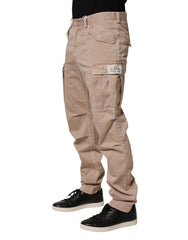 Dolce & Gabbana Beige Straight Cargo Chino Men Trouser Pants