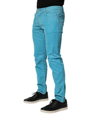 Dolce & Gabbana Blue Cotton Skinny Men Denim Trouser Jeans
