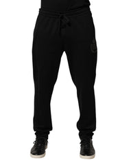 Dolce & Gabbana Black Logo Cotton Skinny Jogger Trouser Pants