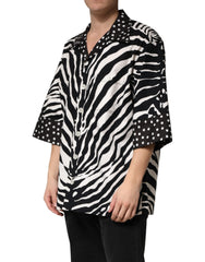 Dolce & Gabbana Black White Zebra ButtonDown Oversize Shirt