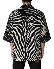 Dolce & Gabbana Black White Zebra ButtonDown Oversize Shirt