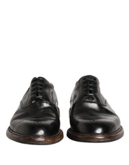 Dolce & Gabbana Black Calfskin Leather Oxford Dress Shoes