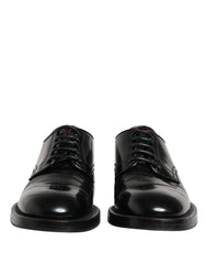 Dolce & Gabbana Black Lace Up Leather Dress Derby Men Shoes