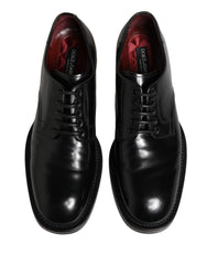 Dolce & Gabbana Black Lace Up Leather Dress Derby Men Shoes