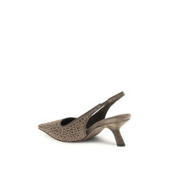 Brunello Cucinelli Brown Leather High Heel Pumps