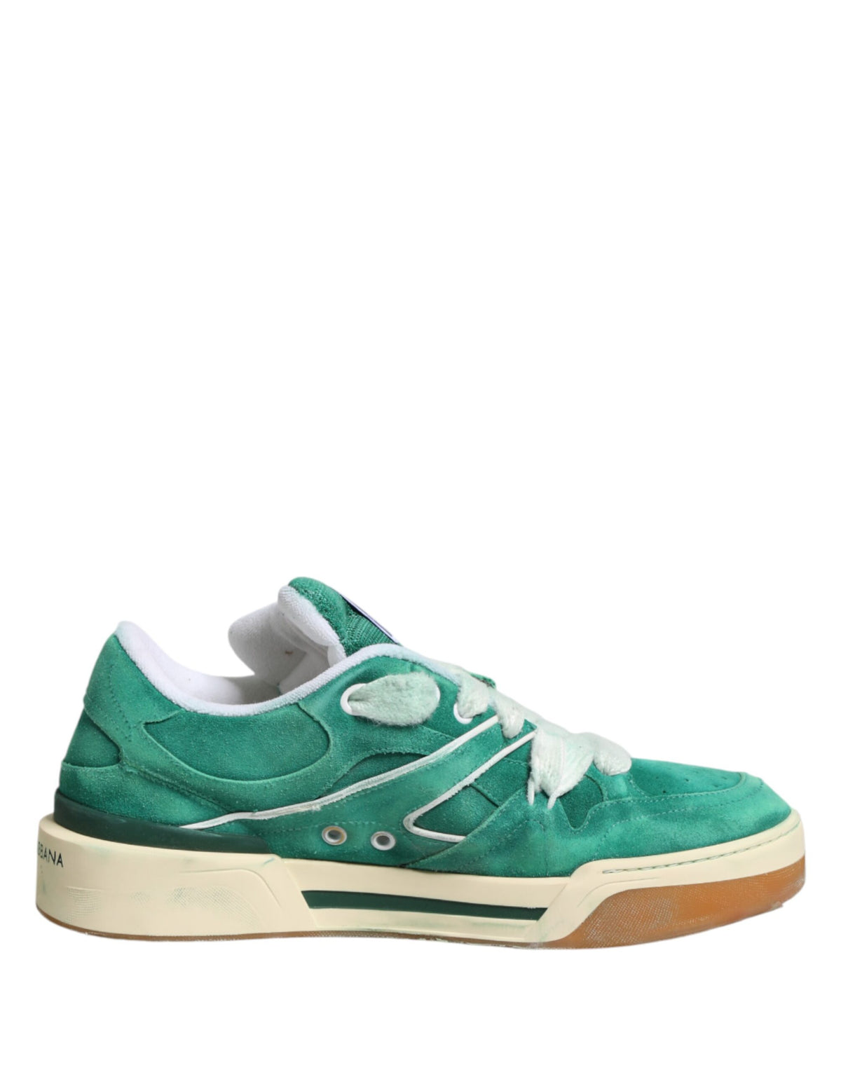 Dolce & Gabbana Green Suede New Roma Low Top Sneakers Shoes