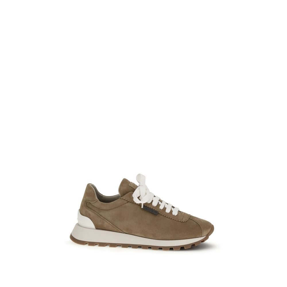 Brunello Cucinelli Beige Rubber Platform Sneakers