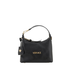 Versace Black Calf Leather Bos Taurus Handbag