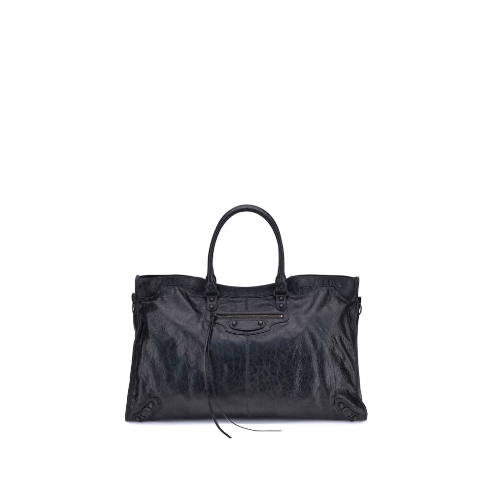 Balenciaga Black Calf Leather Bos Taurus Shoulder Bag