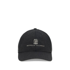 Brunello Cucinelli Gray Cotton Cap (Baseball Hat)