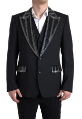 Dolce & Gabbana Black Wool Two-Piece Suit