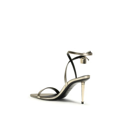 Tom Ford Gold Calf Leather Bos Taurus Stiletto Heel Sandals