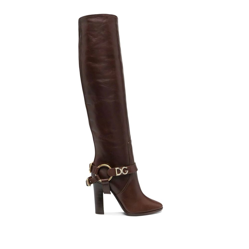 Dolce & Gabbana Brown Calfskin Ankle Boots