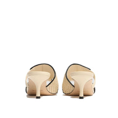 Manolo Blahnik Beige Leather Flat Sandals