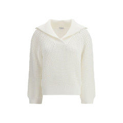 Brunello Cucinelli White Cotton Sweatshirt