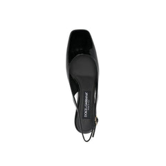 Dolce & Gabbana Black Calfskin Mid Heel Pumps