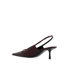 Saint Laurent Burgundy Calfskin Mid Heel Pumps