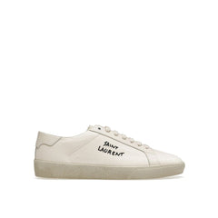Saint Laurent White Canvas Low Top Sneakers