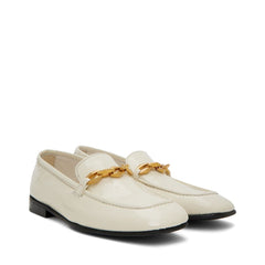 Jimmy Choo White Calfskin Slip-On Loafers
